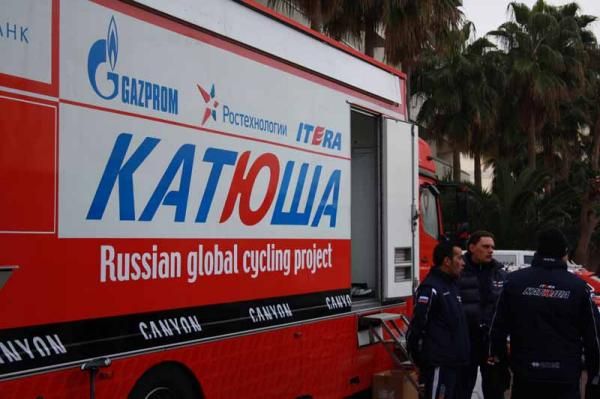 The Katusha team bike bus