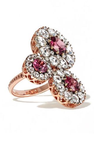 Selim Mouzannar Beirut Rose Gold, Diamond and Rhodolite Ring