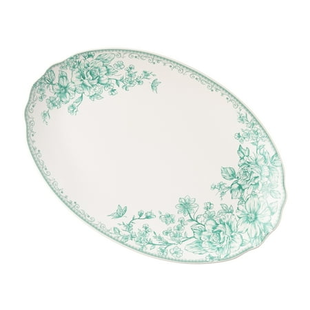 The Pioneer Woman Agatha Stoneware 16-Inch Serving Platter, Green