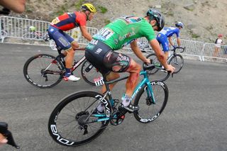 Peter Sagan remounts his bike following his stage 17 crash at the Tour de France