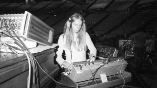 Rick Wakeman playing keyboards onstage in 1970