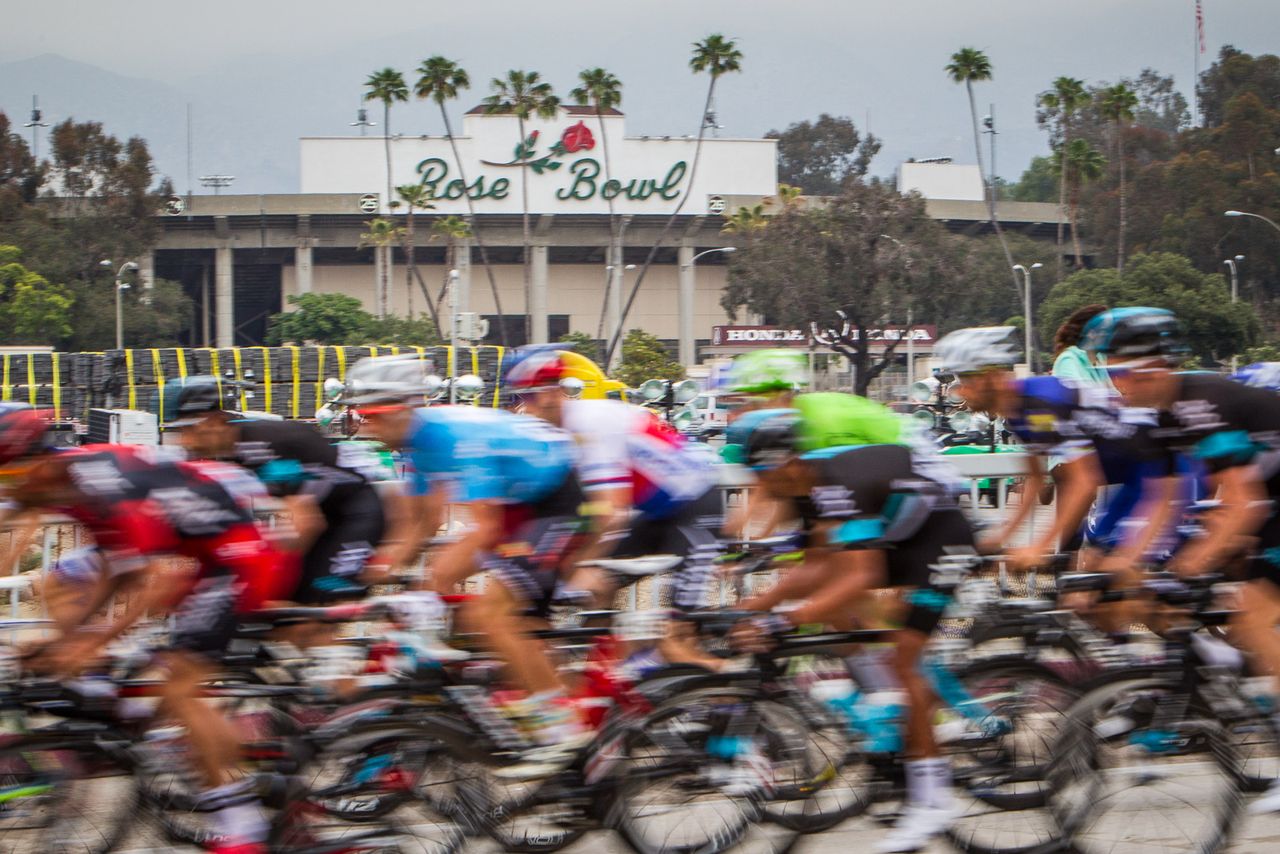 Todays race passed by the Rose Bowl in Pasadena