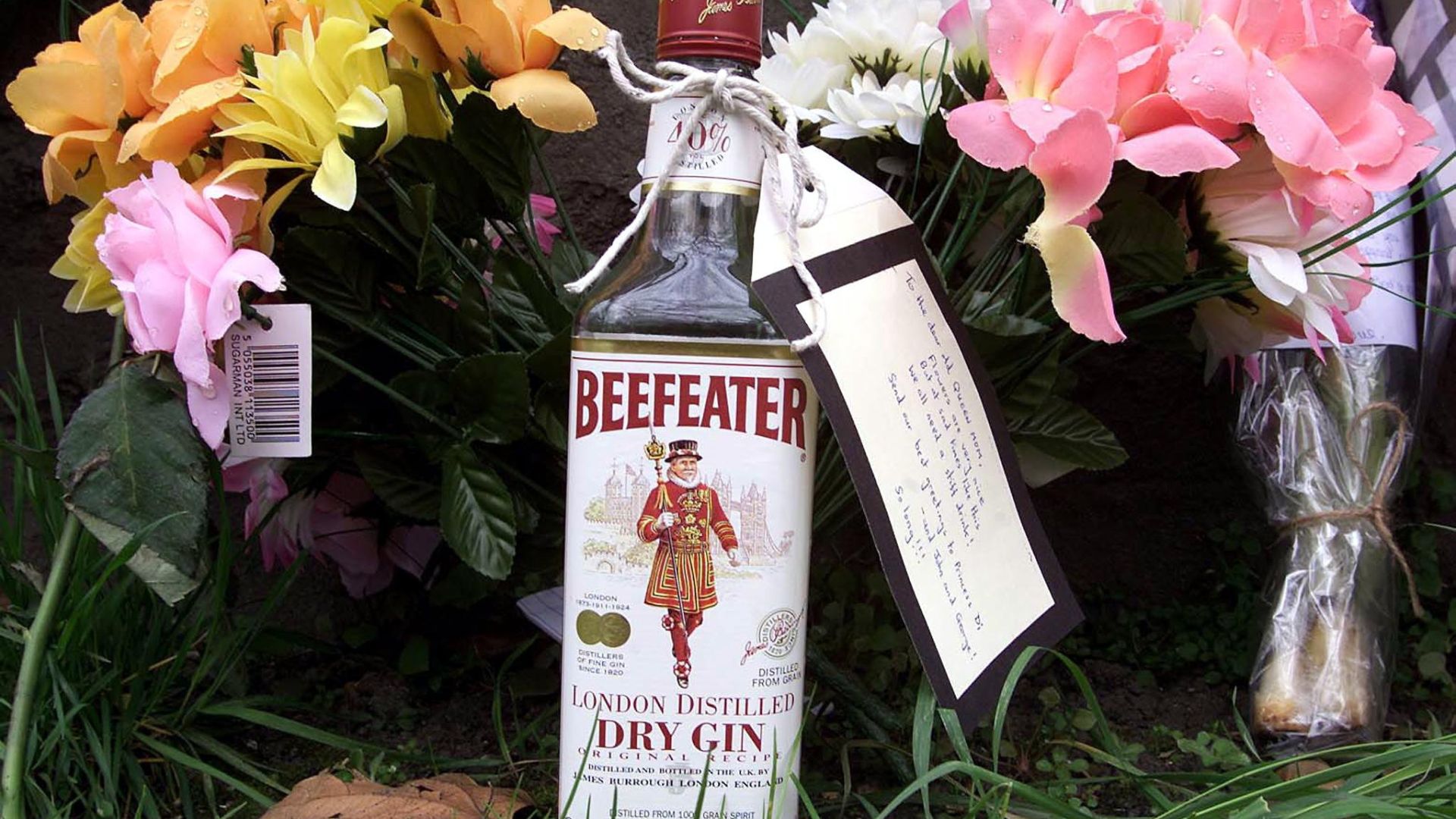 Tributes left after the Queen Mother died