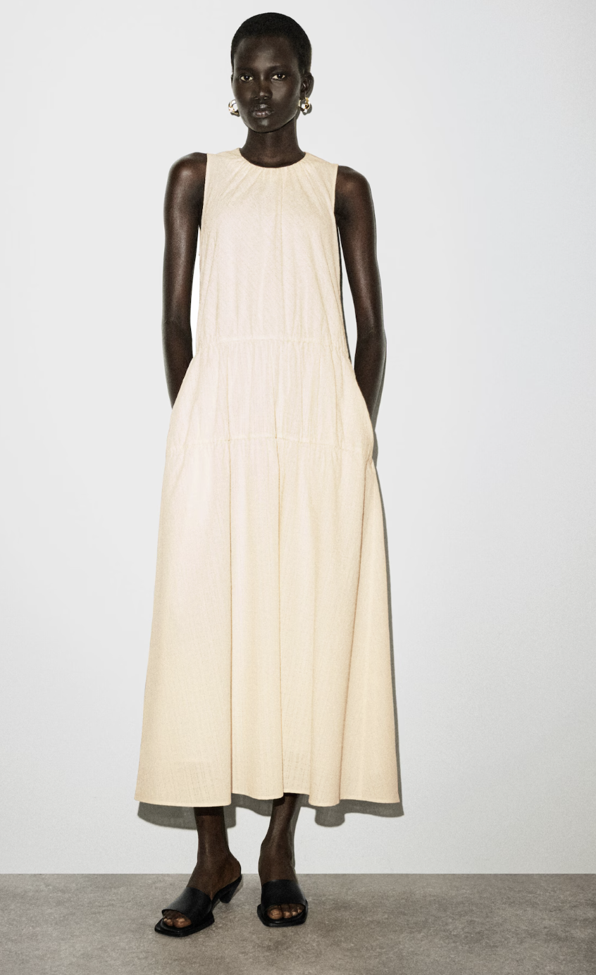 Because, tiered cotton maxi dress collected