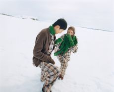 Tekla Auralee Collaboration photographed in snow field