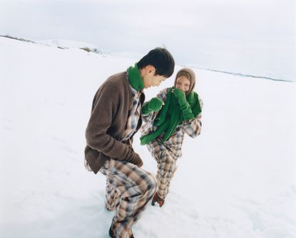 Tekla Auralee Collaboration photographed in snow field