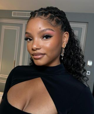 party hairstyles Halle Bailey