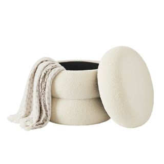 Mainstays Boucle Cloud Storage Ottoman, Cream