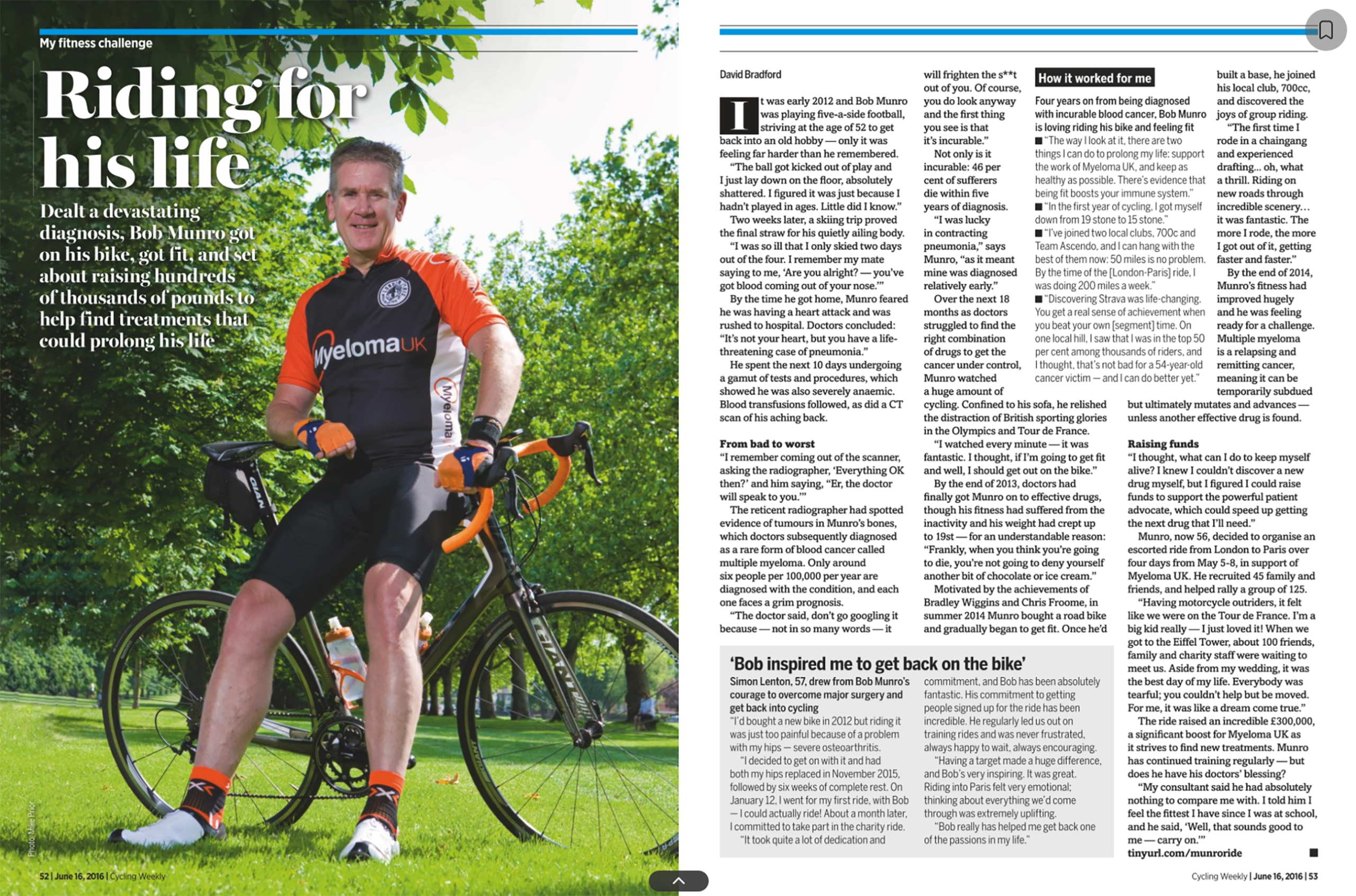 The 2016 Cycling Weekly interview with Bob Munro