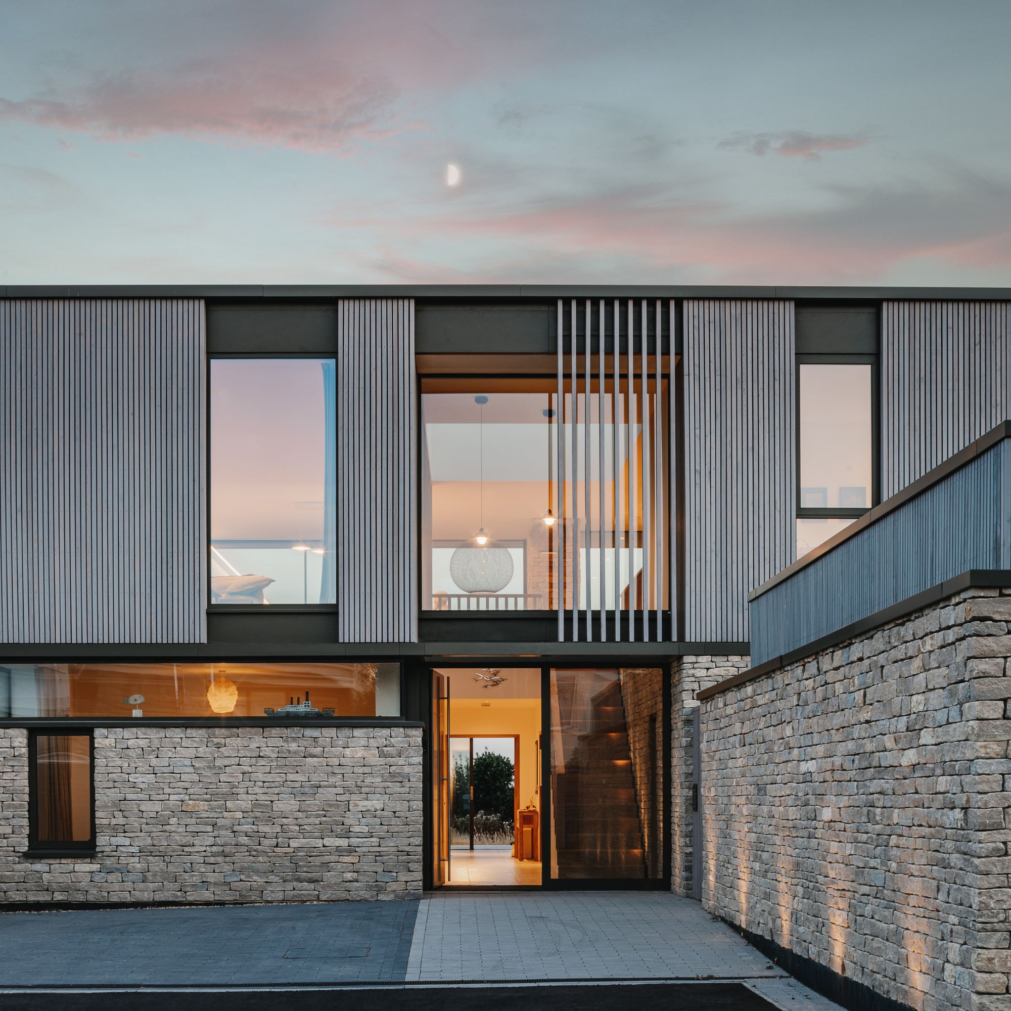 Contemporary home with a flat roof