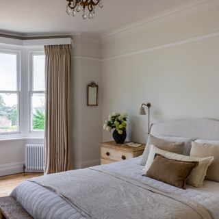 Surrey Victorian house decorated in neutral shades with vintage furniture