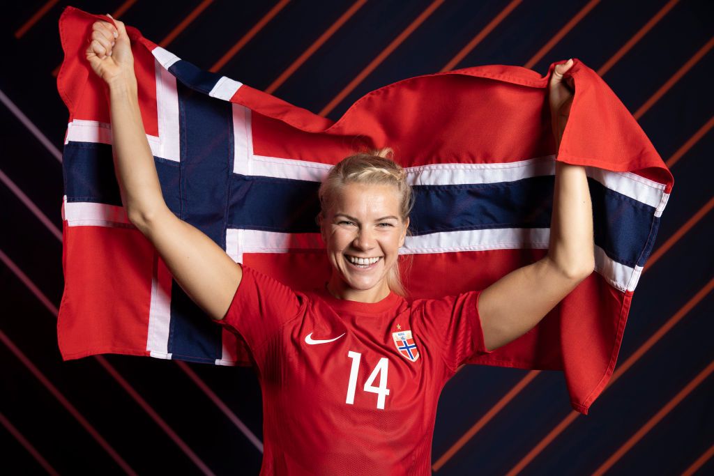 Ada Hegerberg of Norway poses for a portrait during the official UEFA Women&#039;s Euro England 2022 portrait session on June 23, 2022 in Oslo, Norway. 