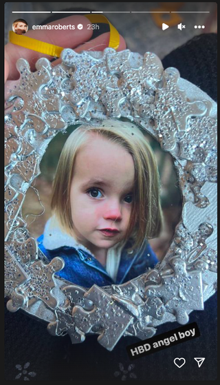 Emma Roberts son Rhodes in Christmas Ornament