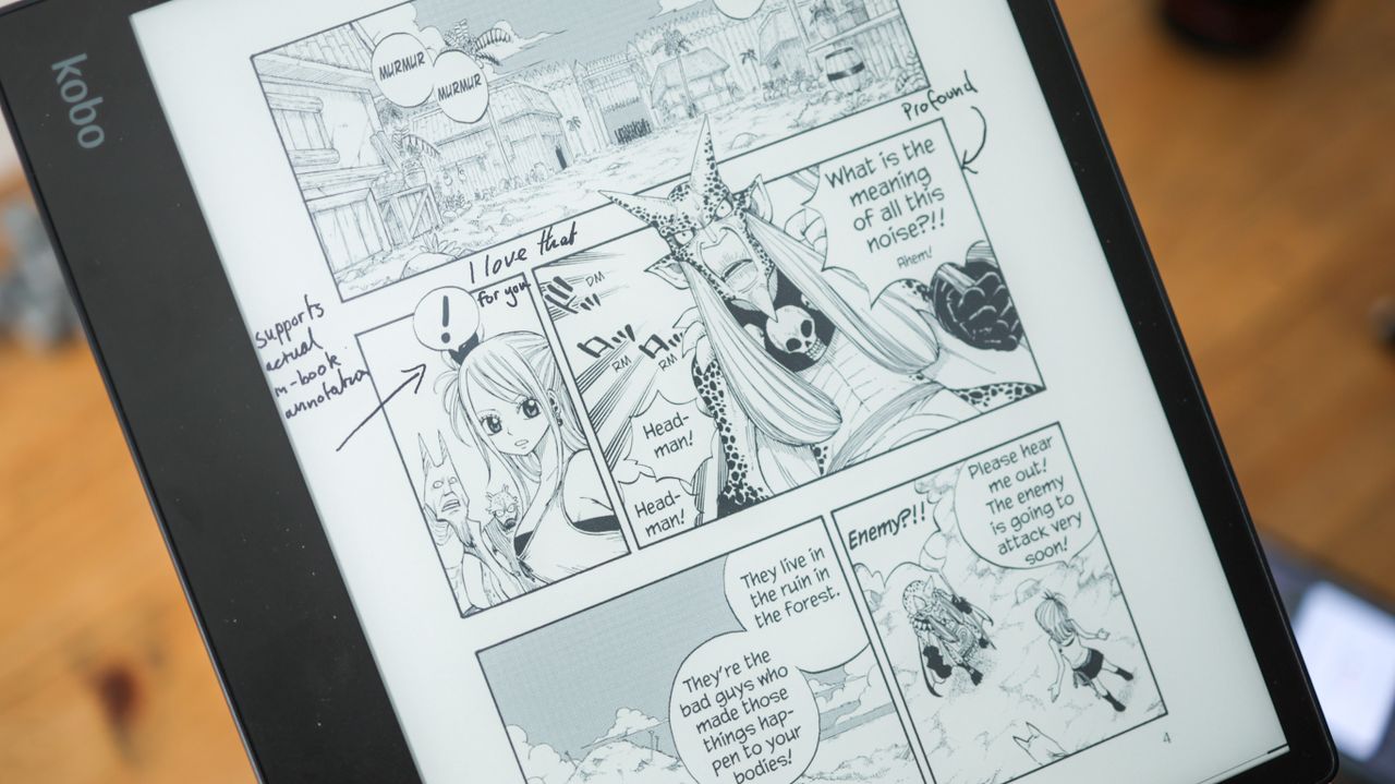 A photo of the Kobo Elipsa 2E's in-book annotation