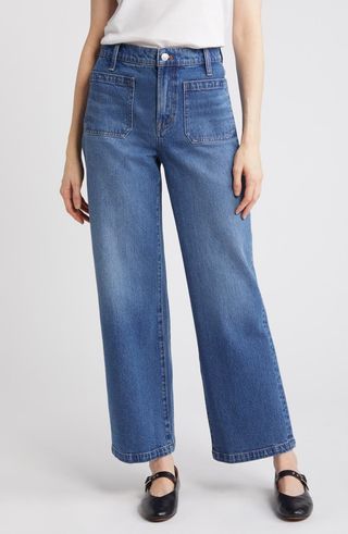 Perfekte Vintage-Jeans mit weitem Bein und aufgesetzten Taschen