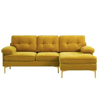 A yellow sectional