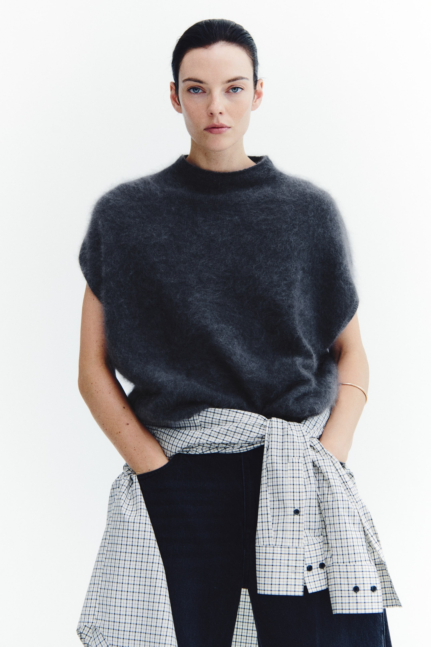 Wool Mock Turtleneck Sweater Vest