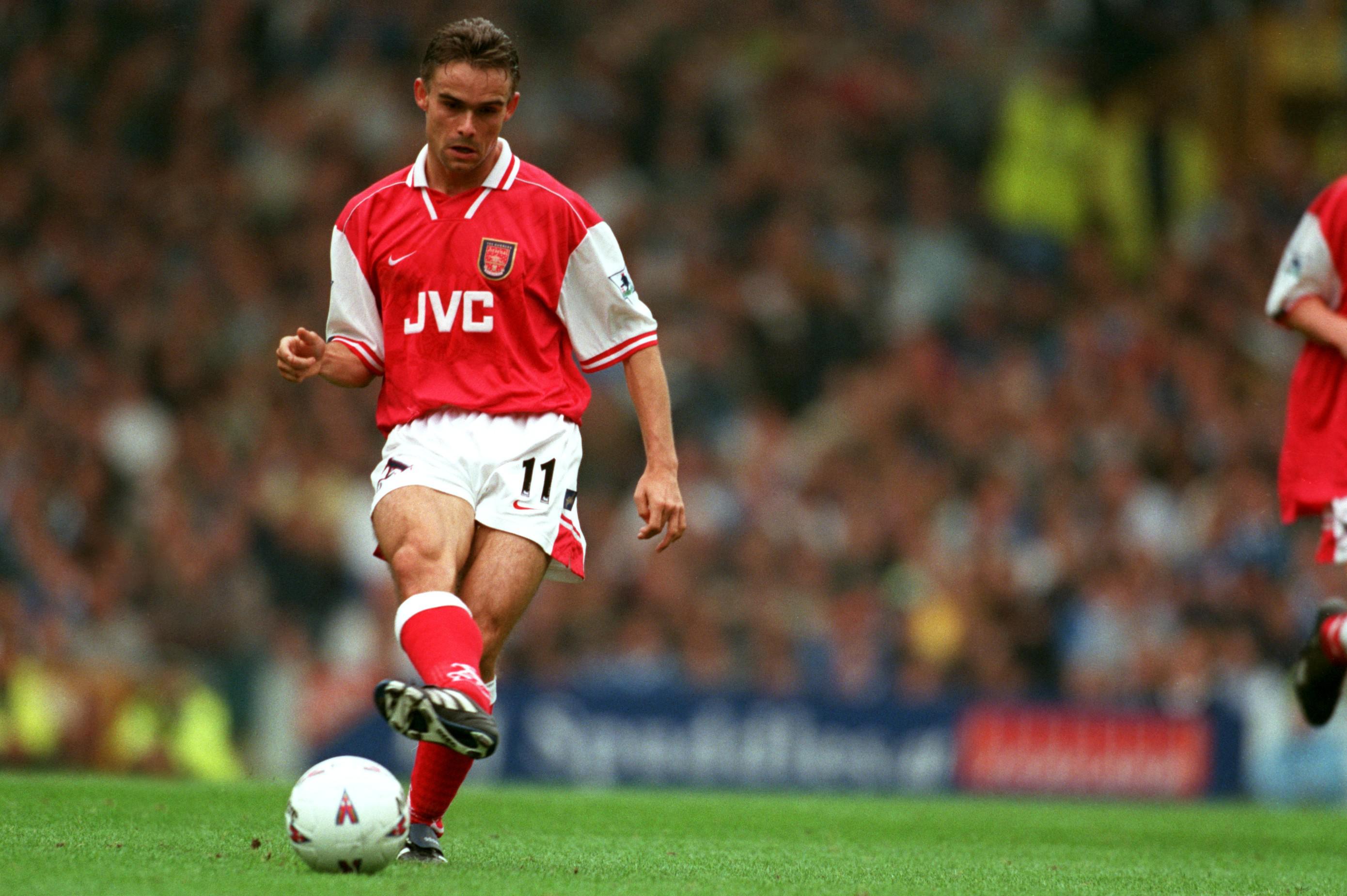 Marc Overmars playing for Arsenal, 1997