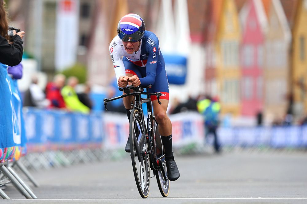 Tom Pidock (Great Britain) goes deep in the time trial