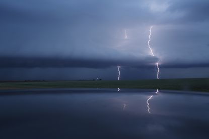A lightning strike in Lamb County, Texas.