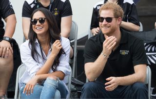 Meghan Markle and Prince Harry attend wheelchair tennis on day 3 of the Invictus Games Toronto 2017 on September 25, 2017