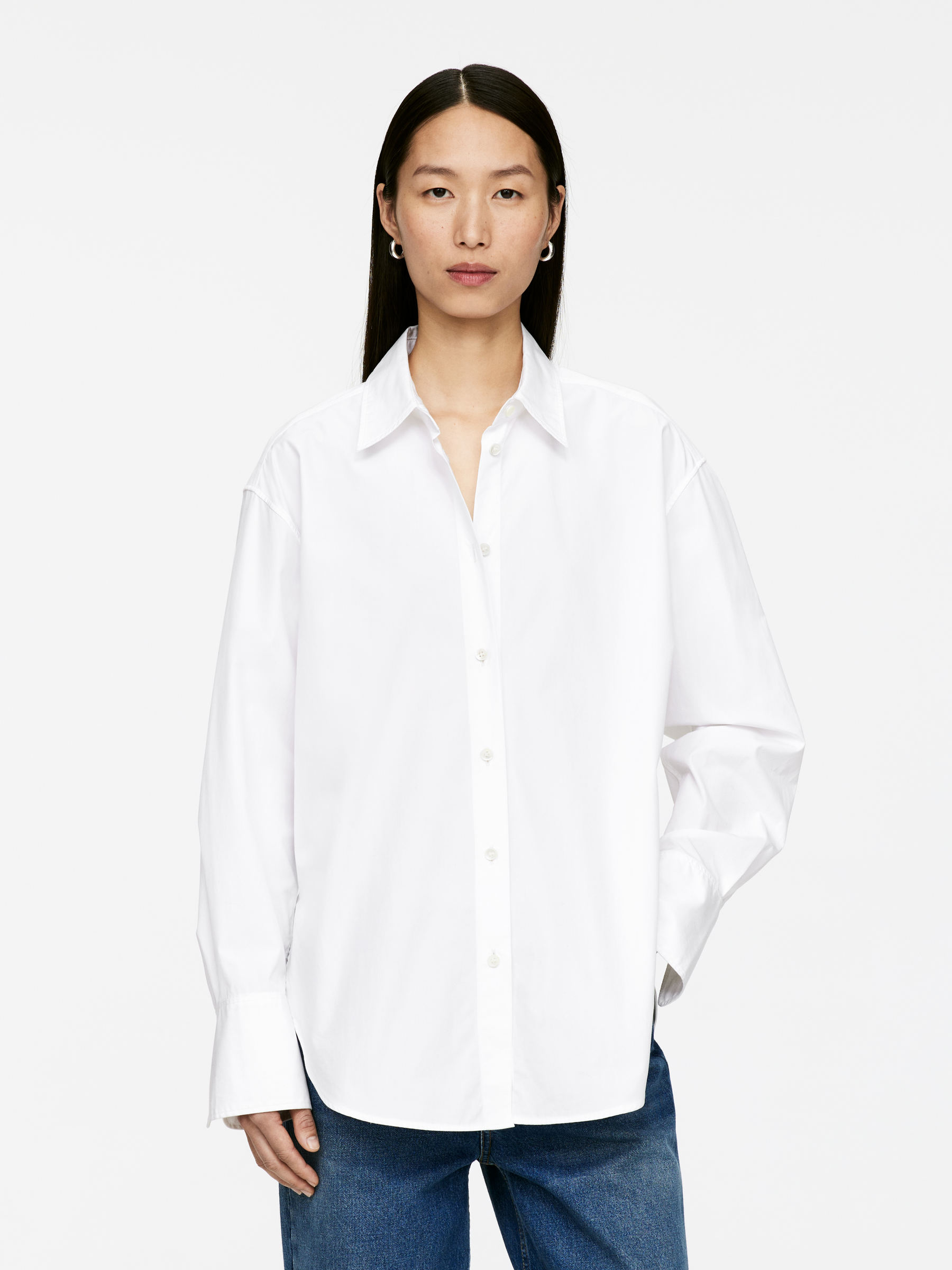 Relaxed-Fit Poplin Shirt 
 White 
 Women 
 Arket Gb