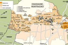 Map of Chassagne-Montrachet, Burgundy