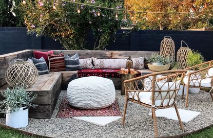 Diy corner store seating outdoor