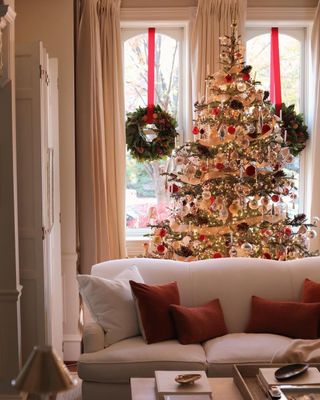 a christmas tree in a traditional home