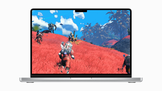 Apple MacBook mit No Man's Sky auf dem Bildschirm