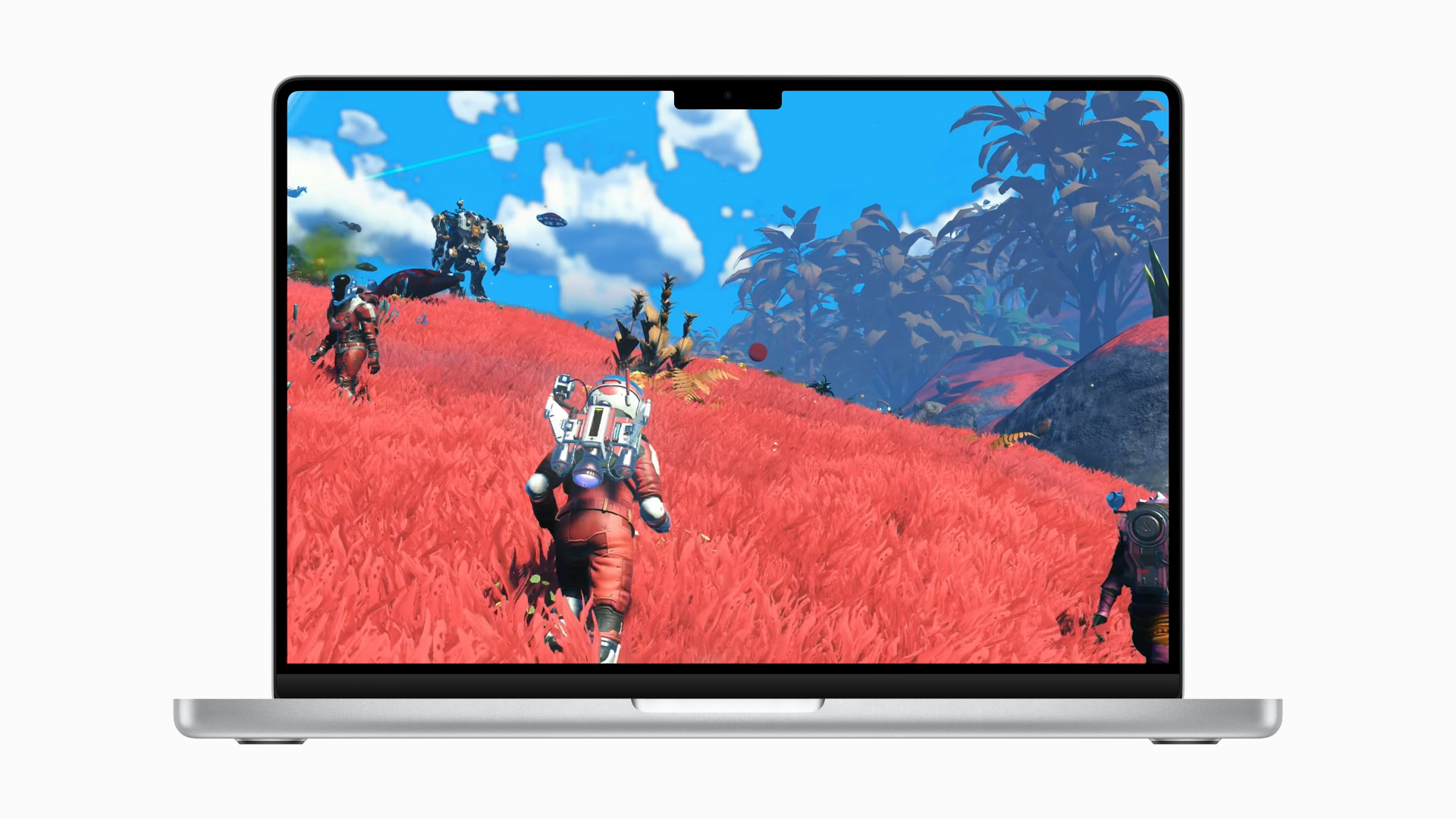 Apple MacBook avec No Man's Sky à l'écran.