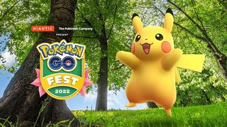 Pokémon Go Fest poster with Pikachu 