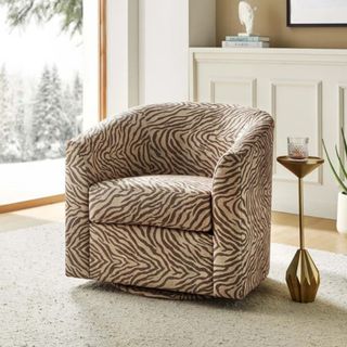 Upholstered Swivel Barrel Chair