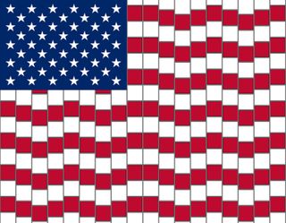 The American flag optical illusion