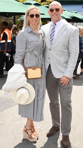 Zara Tindall and Mike Tindall attend day ten of the Wimbledon Tennis Championships 2023