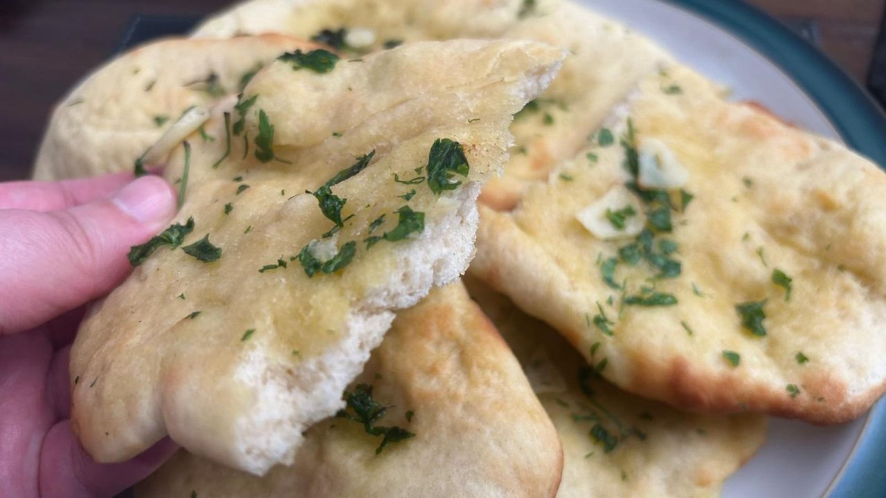 Inside flat bread cooked using Ninja 5-in-1 Grill and Air Fryer