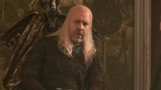Paddy Considine as drunk Viserys in House of the Dragon