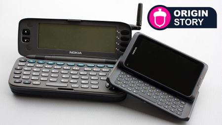 The Nokia 9000 Communicator next to the Nokia E7