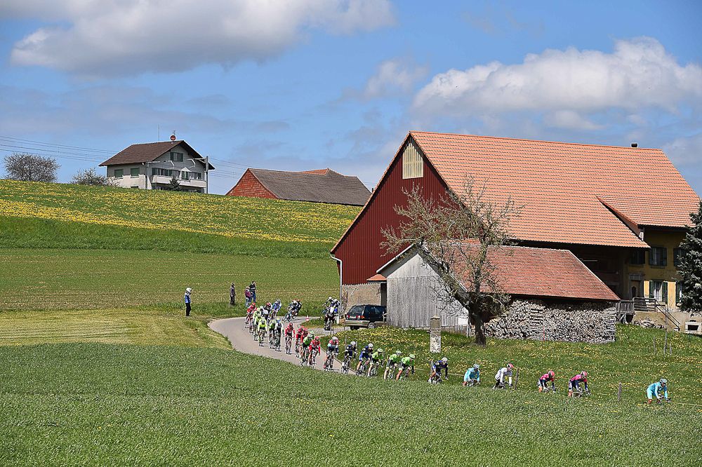 Scenery from along the route of stage 4 at the Tour de Romandie.