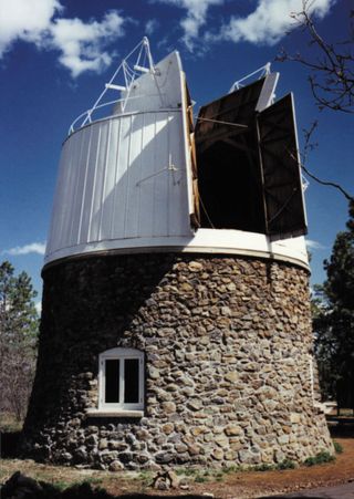 The Pluto Discovery Telescope's building and dome at Lowell Observatory.