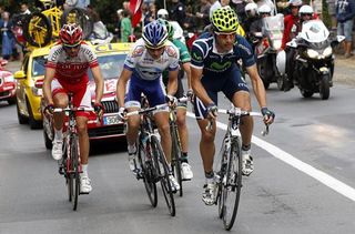 The early break was comprise of (l-r) Tristan Valentin (Cofidis), Anthony Delaplace (Saur-Sojasun), Sébastien Turgot (Europcar) and José Ivan Gutierrez (Movistar).