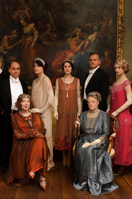 The Downton Abbey cast film scenes in Buckingham Palace