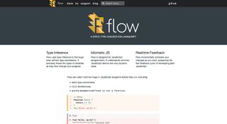 A project by Facebook, Flow uses type inference to find bugs