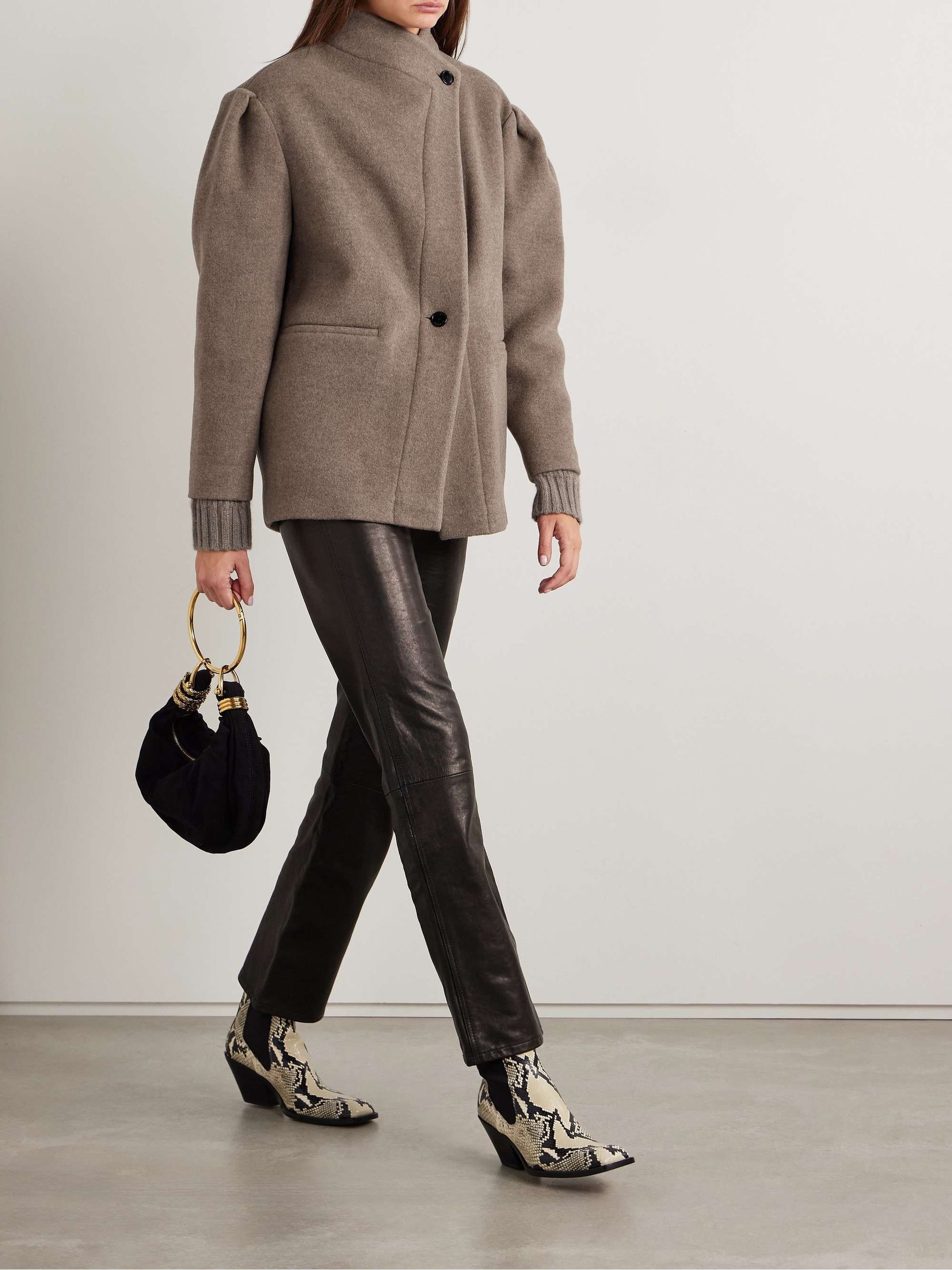 Jabadi Asymmetric Wool-Blend Felt Coat