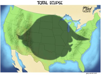 Political cartoon U.S. Trump total eclipse