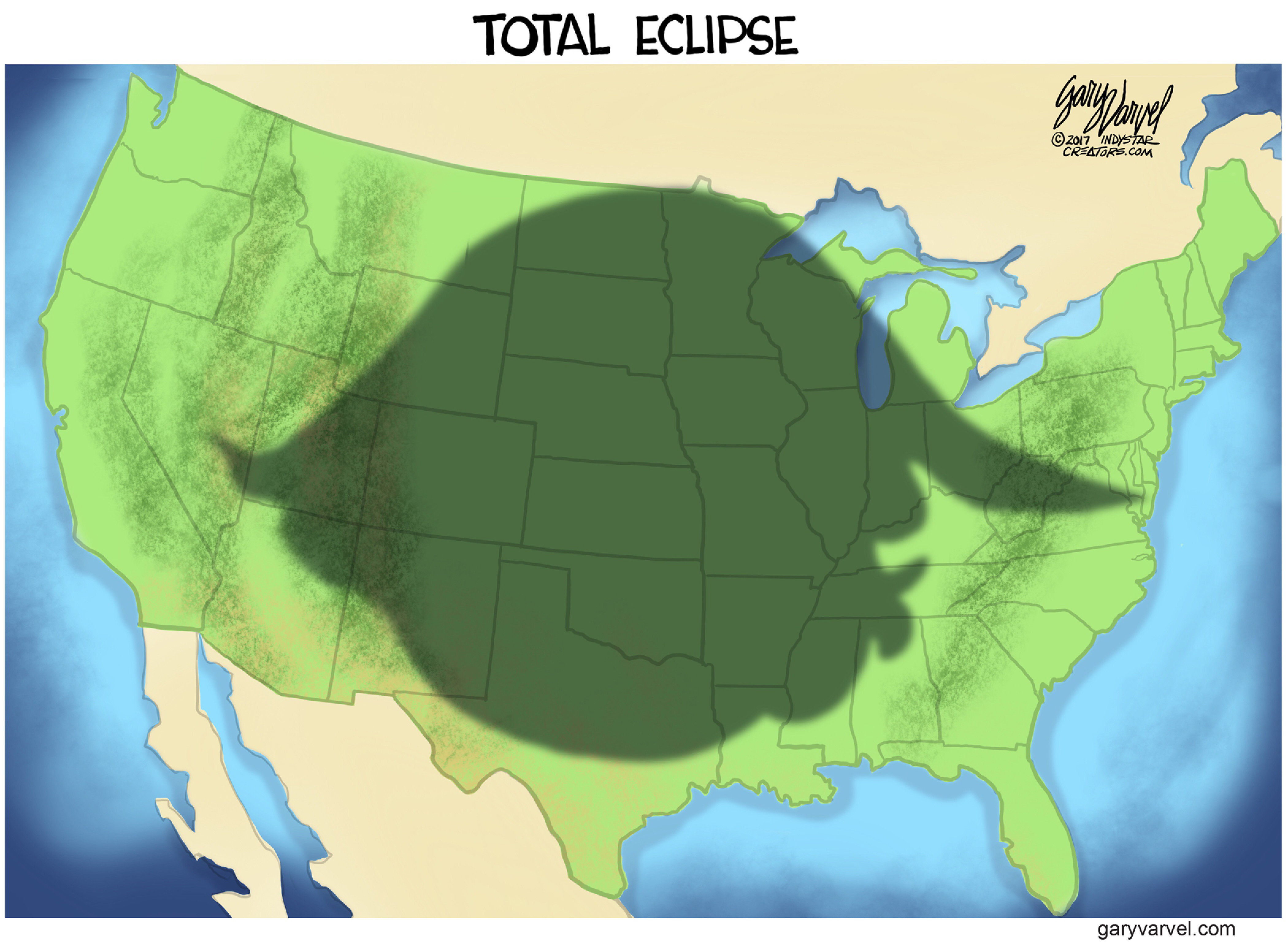 Political cartoon U.S. Trump total eclipse