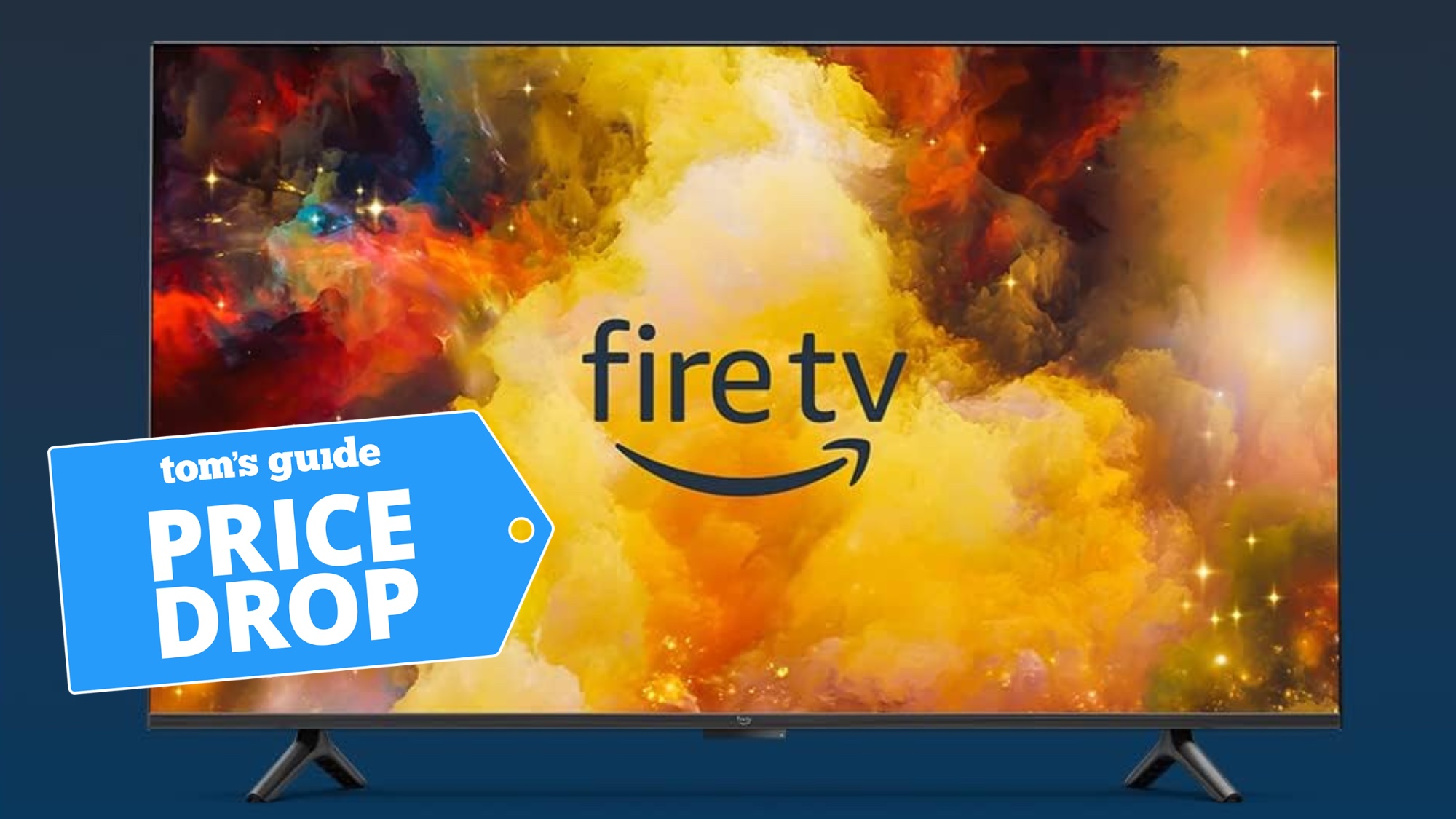 Amazon Omni Fire TV con etiqueta de caída de precios