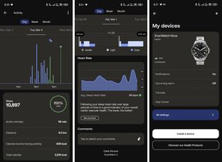 Withings ScanWatch Nova activity monitoring data