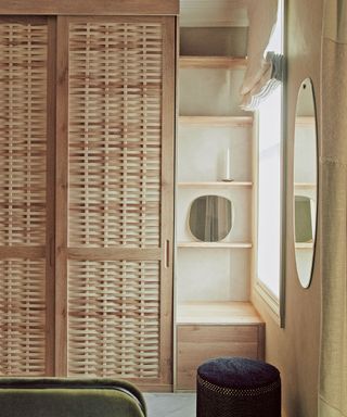 Modern bedroom ideas with wooden wardrobe