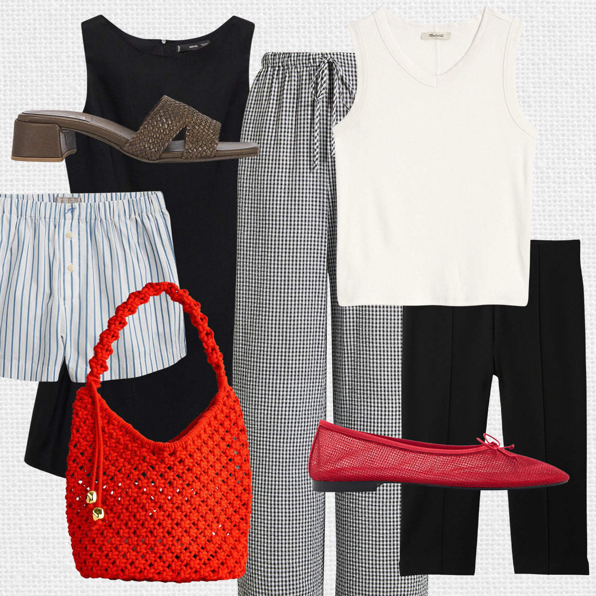 Collage of summery fashion items
